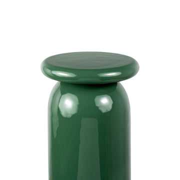 Miles 22.75" Mid-Century Modern Metal Sleek Cylinder Drink Table